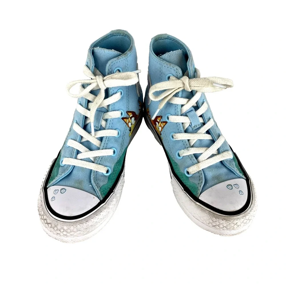 Converse All Star Bluey Sneakers Youth 1 High Top Light Blue Cartoon Bluesy